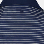 Navy Striped Cotton Polo