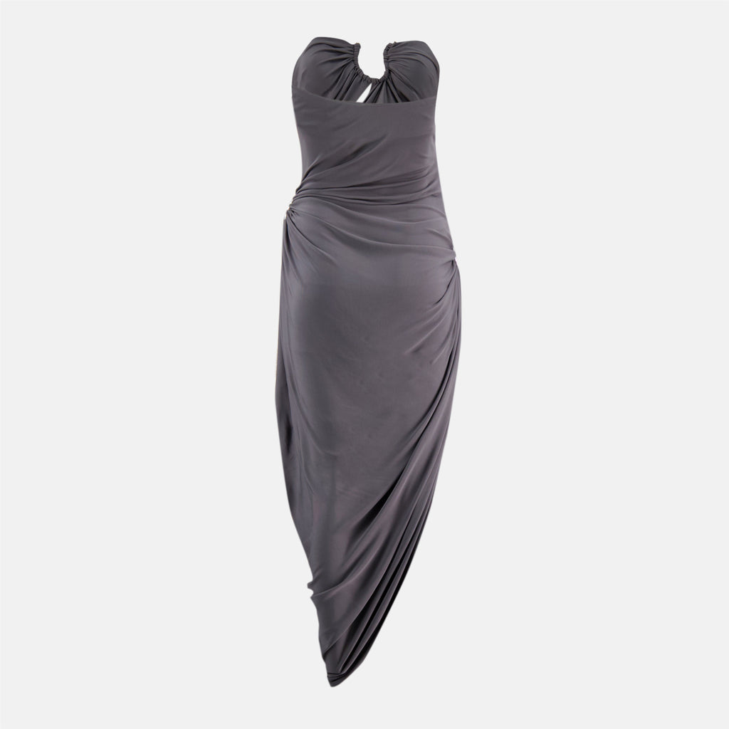 Image of Robe Orica Grise by Christopher Esber for Women - Season Spring-Summer 2026 - Back View