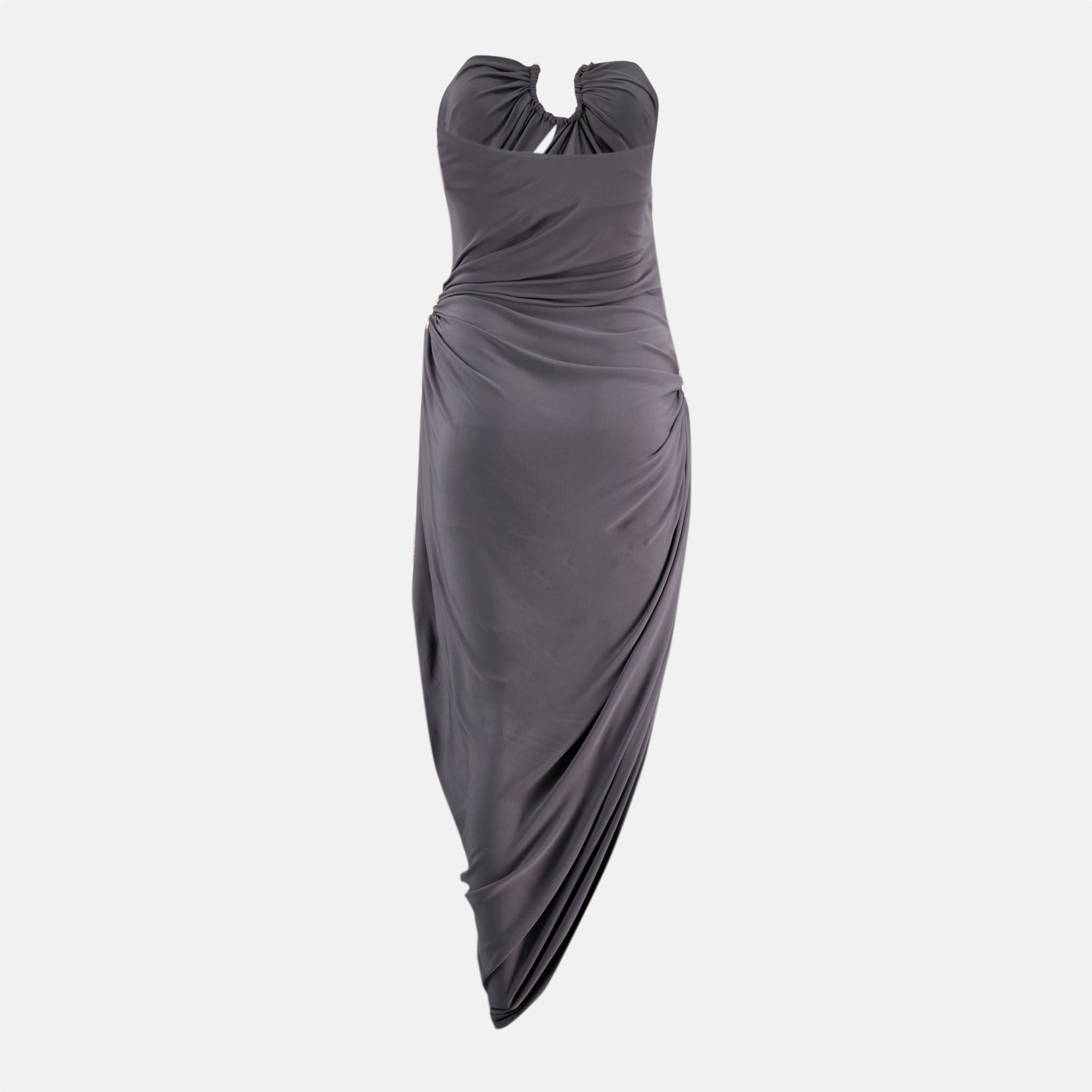 Image of Robe Orica Grise by Christopher Esber for Women - Season Spring-Summer 2026 - Back View