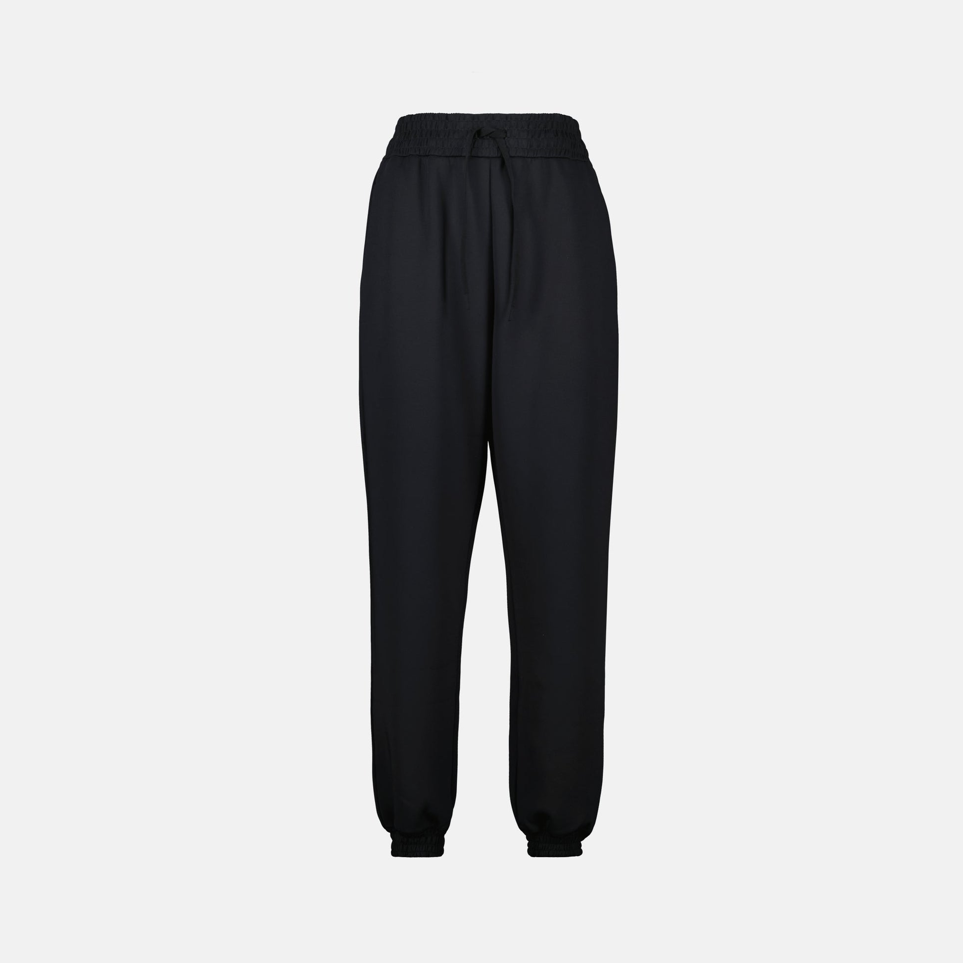 black sweatpants, Moncler, comfortable fit, contemporary style, drawstring closure