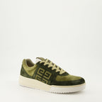 green sneakers, leather sneakers, suede accents, luxury shoes, rubber outsole