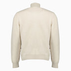 Moncler cardigan, beige cardigan, bi-material clothing, cashmere wool blend, Autumn Winter 2025
