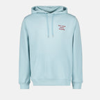 Image du hoodie slogan bleu clair de Drole De Monsieur pour hommes - Saison Printemps-Été 2025 - Vue de face