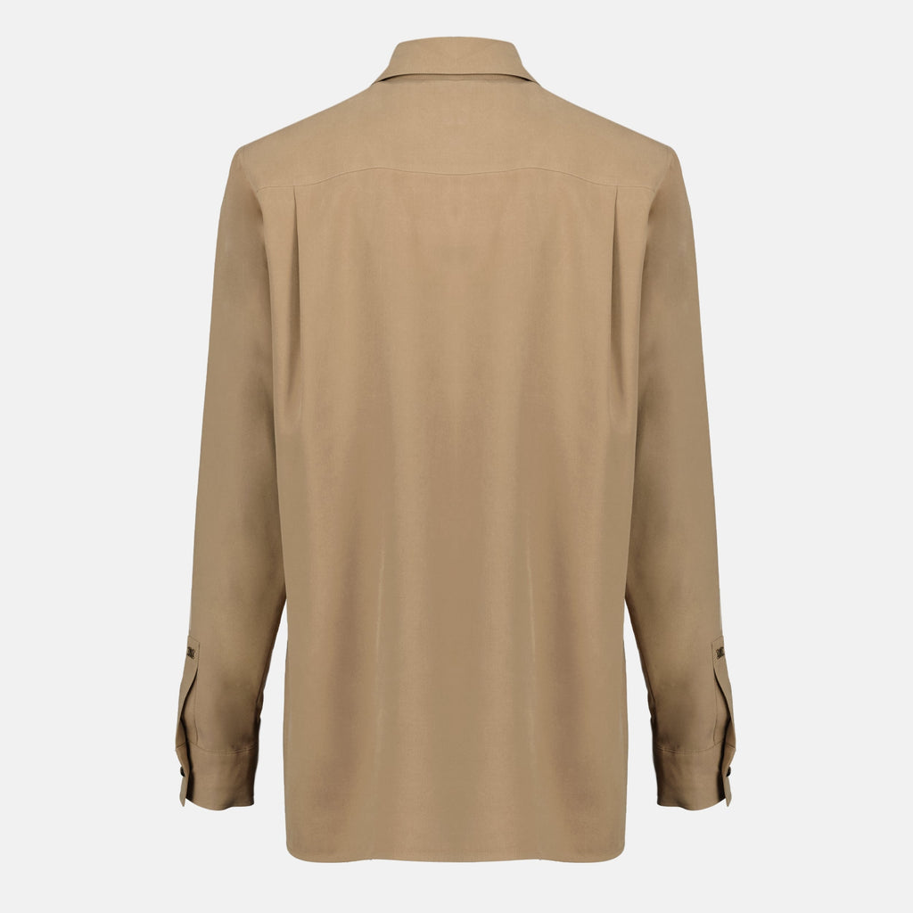 マックスマーラの女性用ブラウンシルクシャツの画像 - シーズン春夏2026 - 後ろビュー