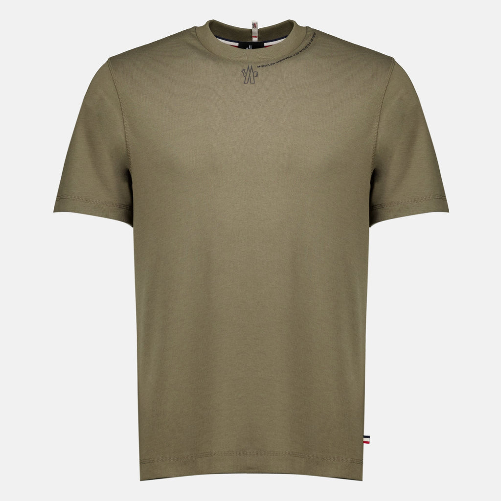 T-shirt de jersey de algodão caqui