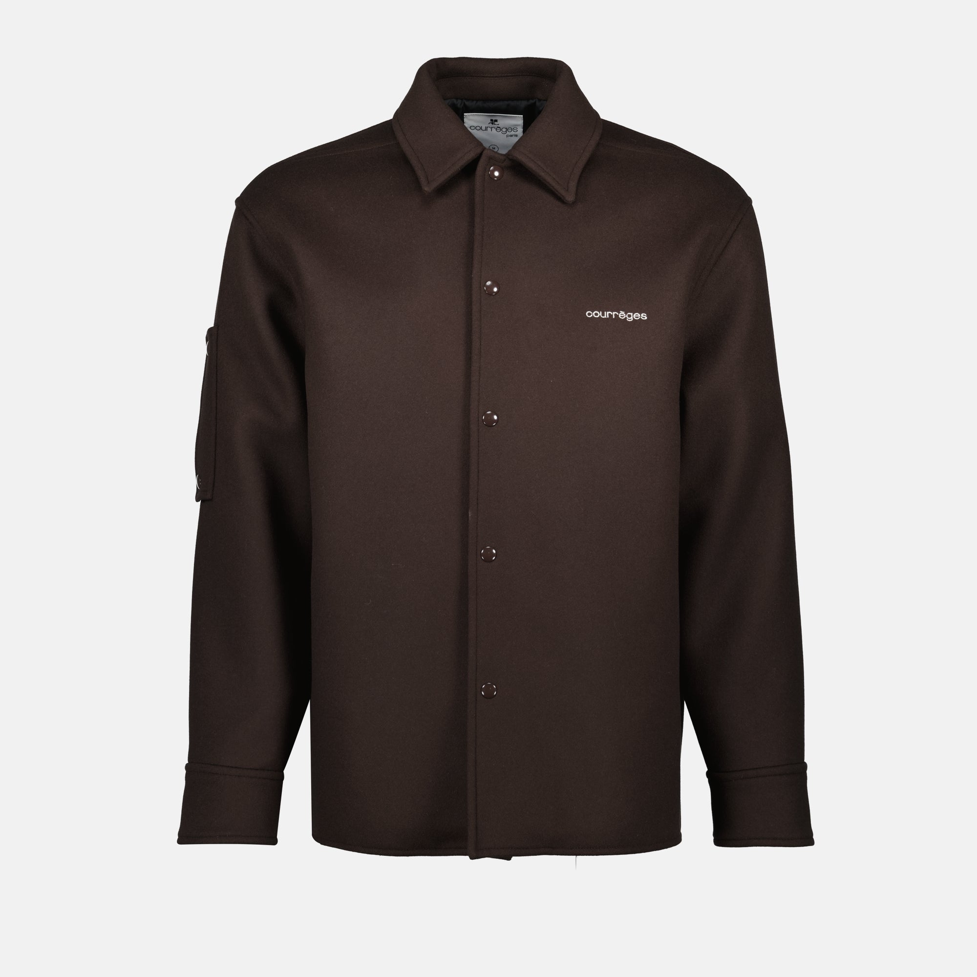 brown wool overshirt courreges men 15494652428668