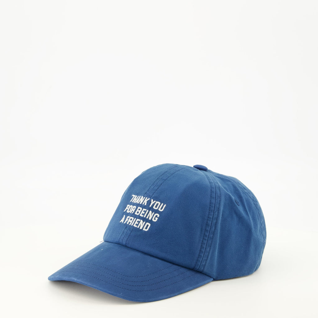 Casquette en coton bleu avec broderie