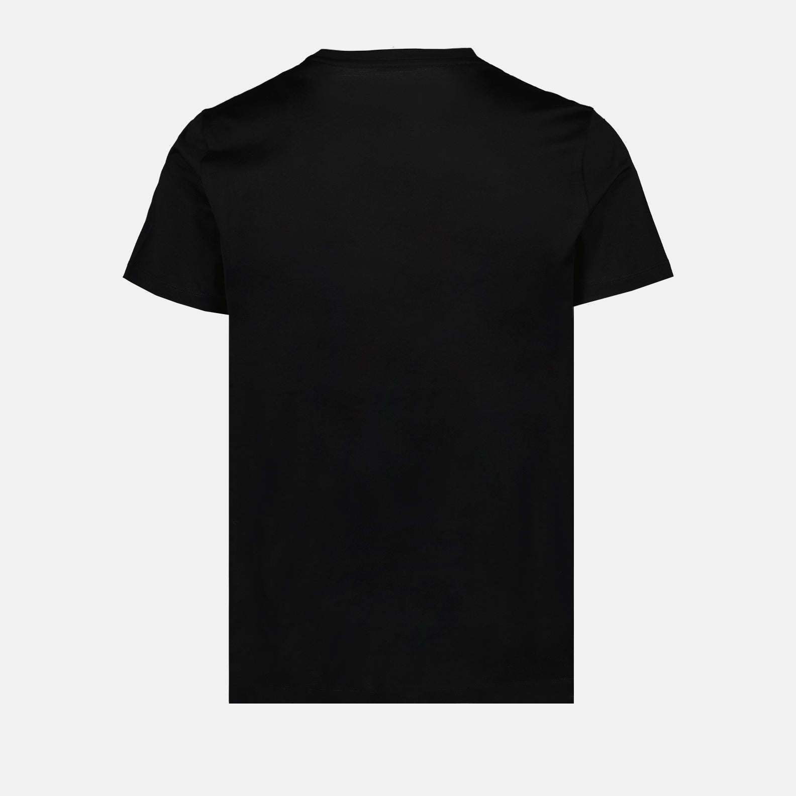 Moncler, black T-shirt, double logo, pique cotton, designer T-shirt