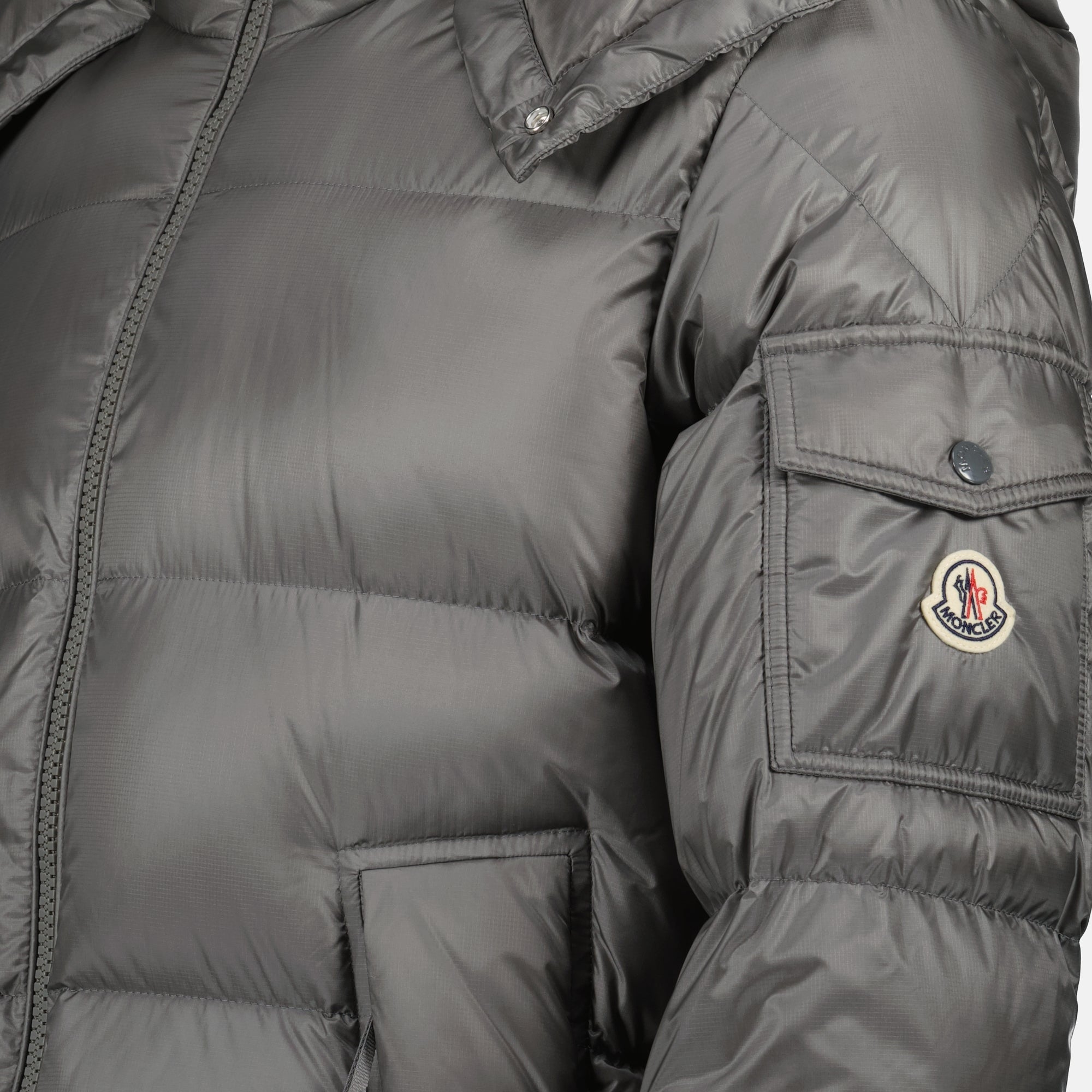 Moncler jacket, grey down jacket, Couyere jacket, water-repellent coat, autumn-winter outerwear
