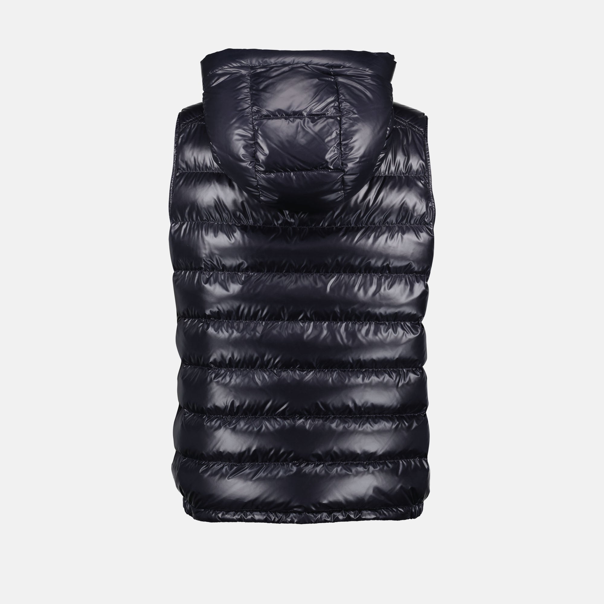 Image d'une doudoune sans manches bleu marine par Moncler pour hommes - Saison Automne-Hiver 2024 - Détail Vue 2