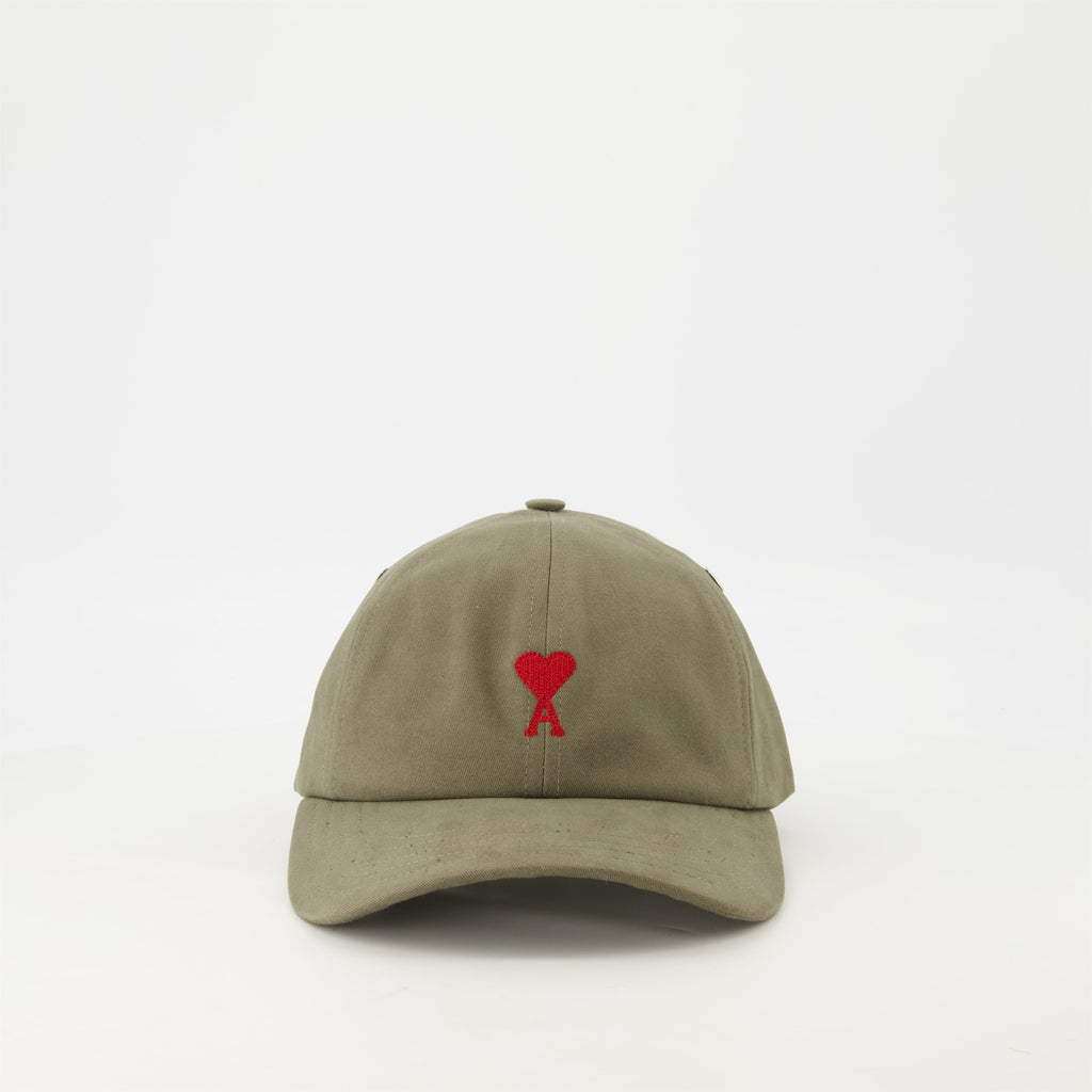 AMI de coeur Cap, Khaki green cap, Embroidered cap, Unisex cap, Adjustable cap