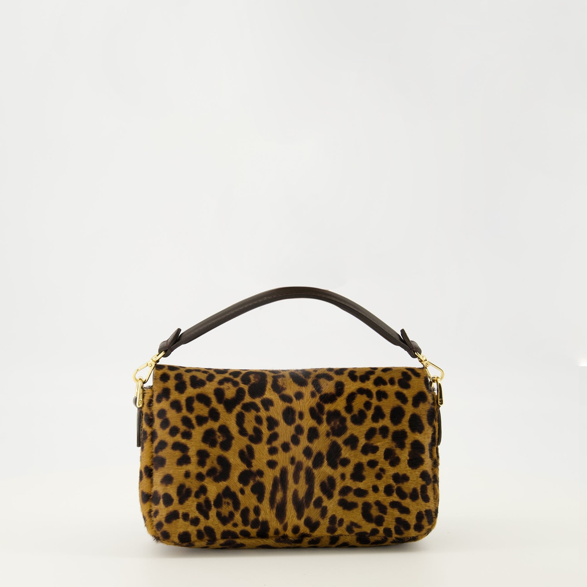 Fendi baguette bag, leopard print accessory, luxury handbag, detachable strap, calf leather bag