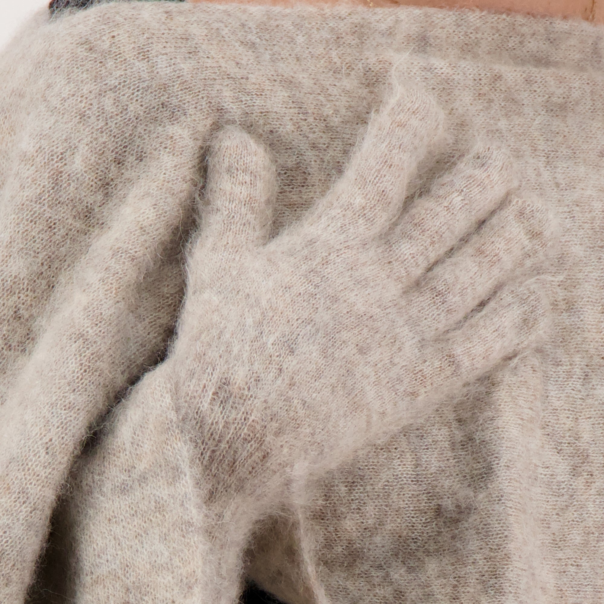 Moschino, beige gaiter scarf, integrated gloves, women's accessories, Autumn-Winter 2025