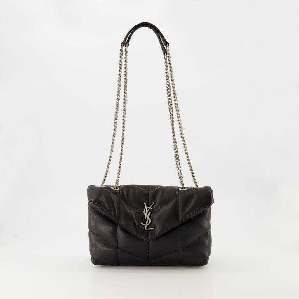Saint Laurent, Le Sac Puffer Toy, black leather bag, luxury handbag, designer accessories
