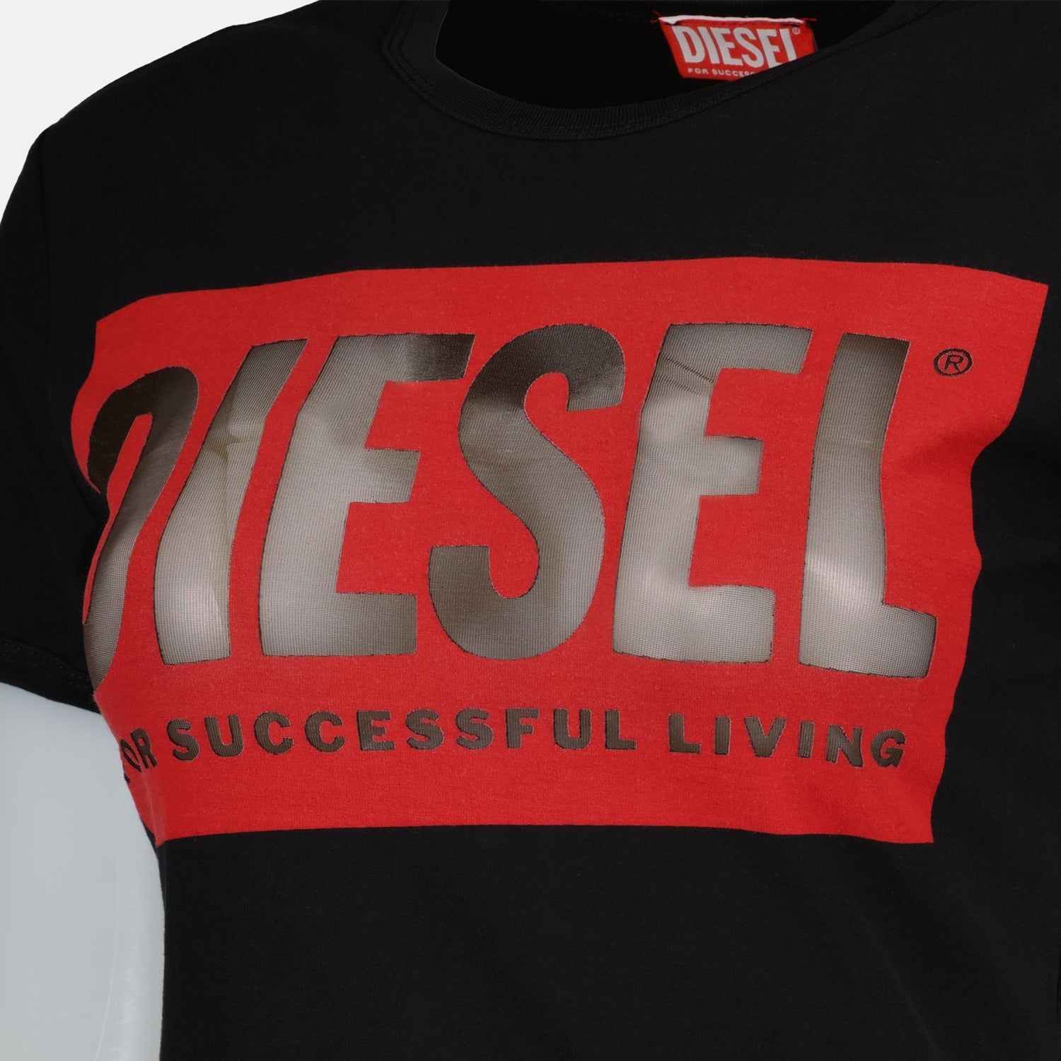 Diesel T-shirt, Black Cotton T-shirt, Round Neck T-shirt, Women's Fall Fashion, Luxury Ready-to-Wear