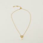 Image de Collier Vlogo avec Perle par Valentino Garavani pour Femmes - Saison Automne-Hiver 2025 - Vue de Face