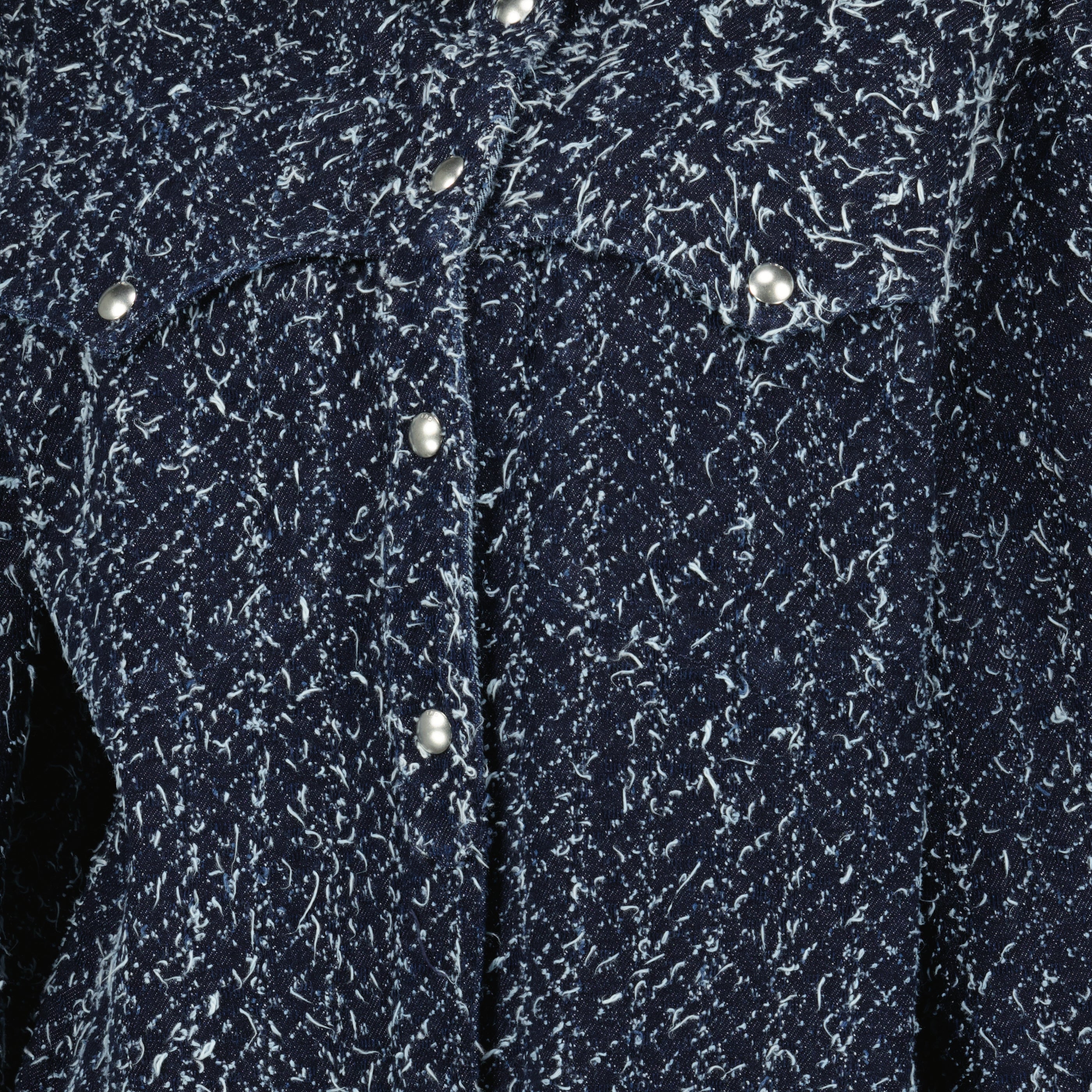Denim Boucle Oversized Shirt