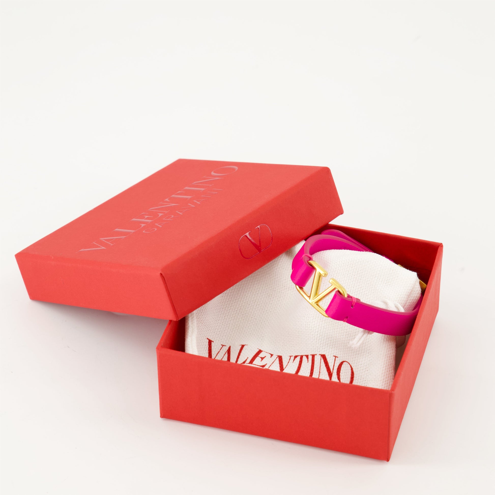 Pink Leather Bracelet, VLogo Bracelet, Valentino Garavani Bracelet, Luxury Accessories, Designer Bracelets