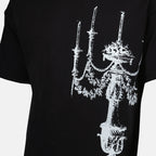black t-shirt, chandelier print, oversized tee, L8 Studio, Spring Summer collection