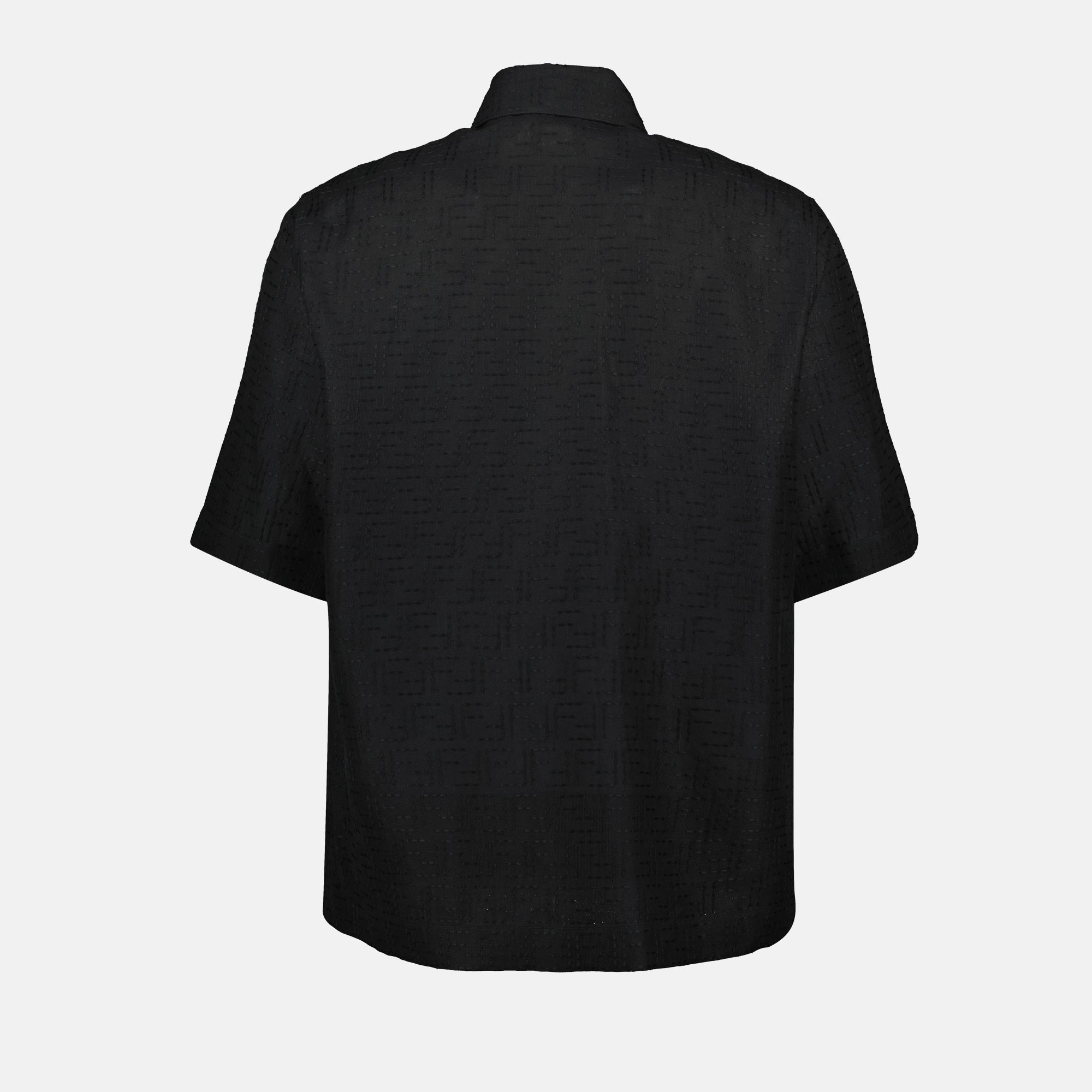 black linen shirt, Fendi, classic collar shirt, short sleeve shirt, men's fashion
