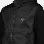 Prada jacket, black jacket, mixed material jacket, men's fashion, designer clothing