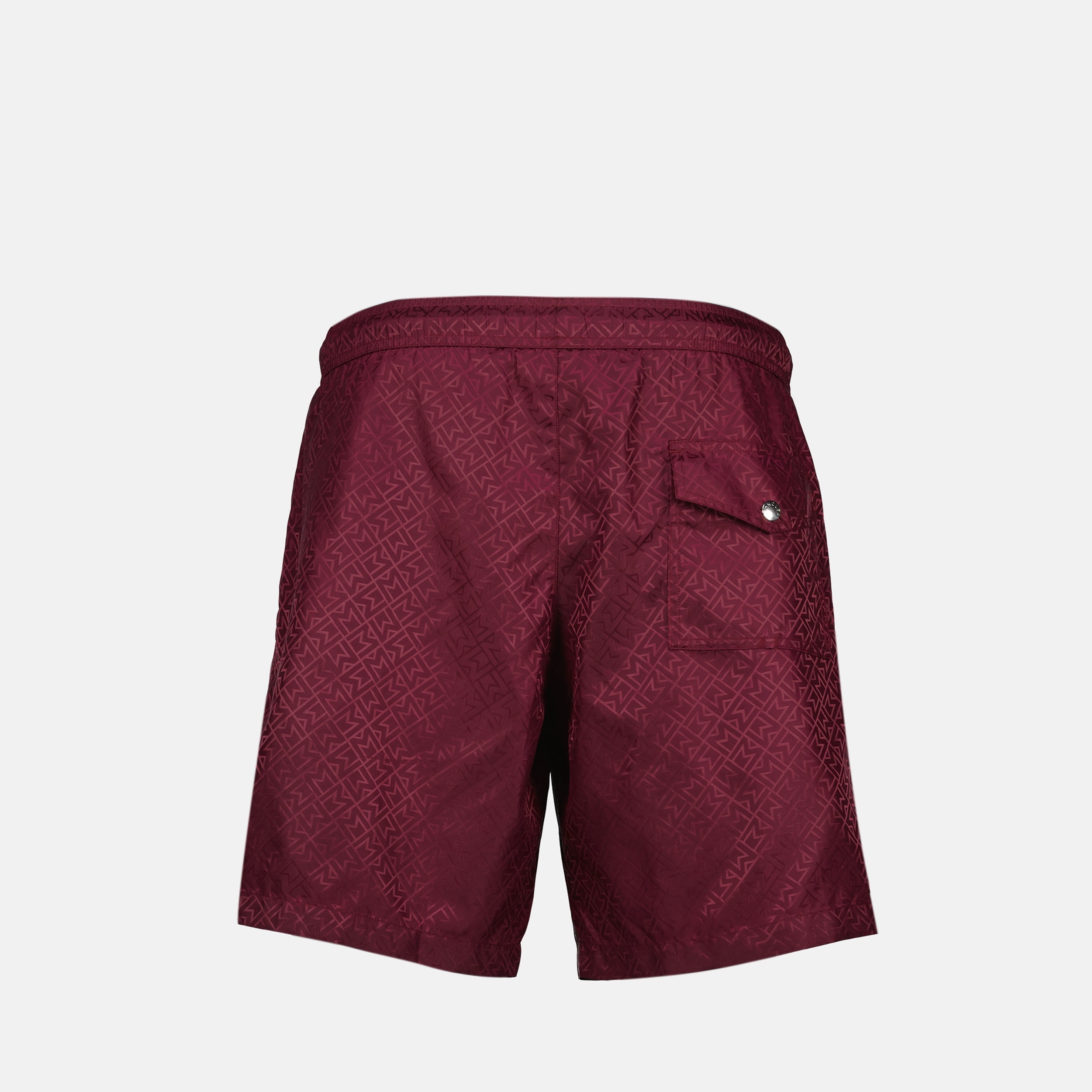 Moncler swim shorts, jacquard swimwear, bordeaux swim trunks, men's swim shorts, summer fashion