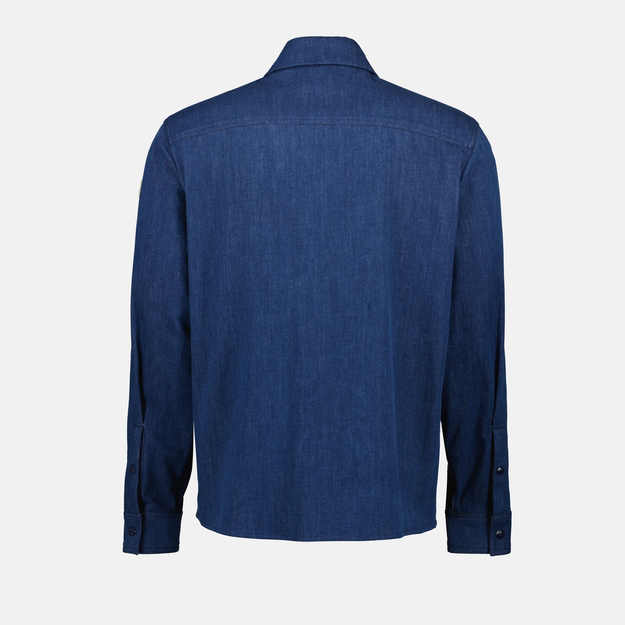 Moncler denim shirt, blue shirt, men's denim fashion, logo shirt, Spring-Summer collection