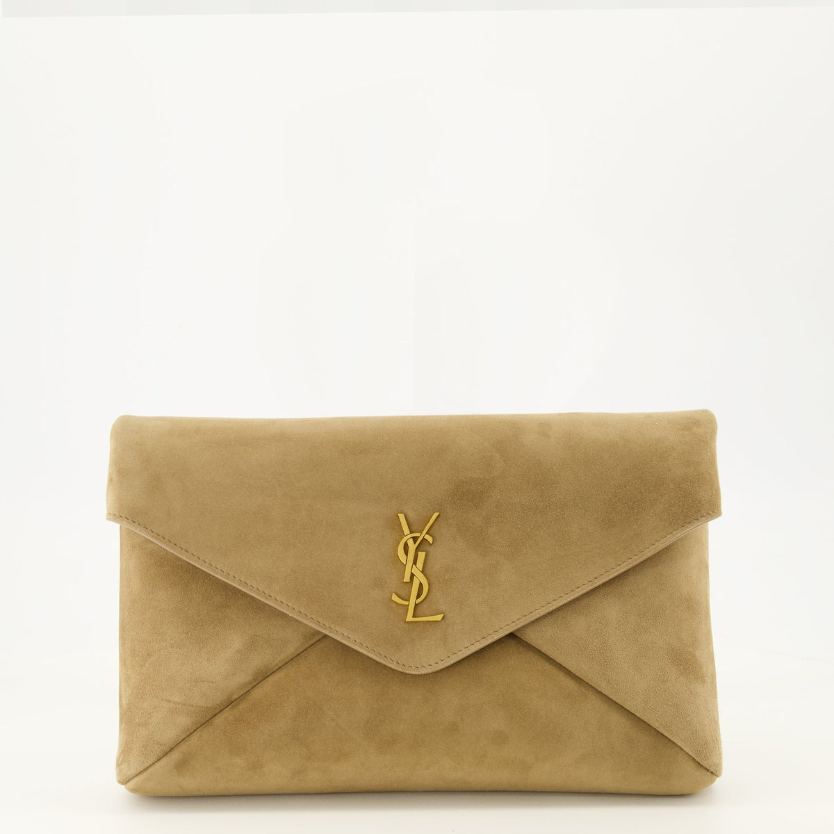 Pochette Cassandre in camoscio beige