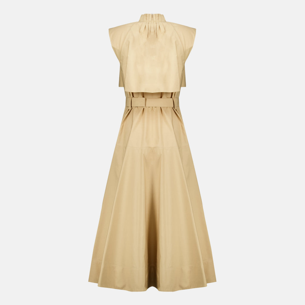 Beiges Popeline-Midikleid