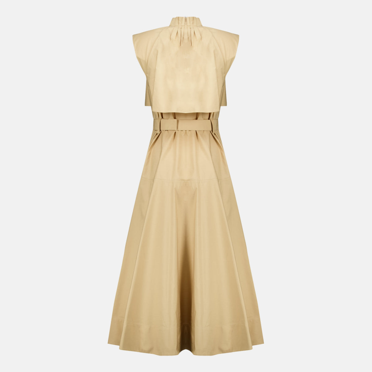 Abito midi in popeline beige