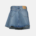denim mini skirt, AMI Paris, blue denim skirt, five-pocket design, Spring-Summer collection