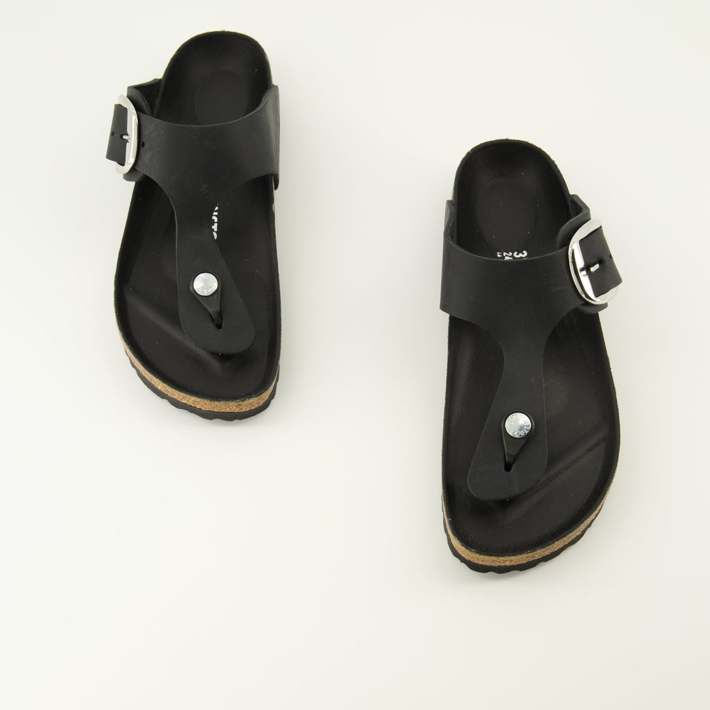 Gizeh Big Buckle Sandals, Birkenstock footwear, comfortable sandals, oiled leather sandals, Fall-Winter 2025 fashion
