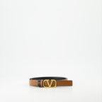 Reversible VLogo belt, leather accessory, adjustable belt, Valentino Garavani belt, signature buckle