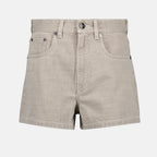 Image of High-Waisted Denim Shorts by Fendi for Women - Season Spring-Summer 2025 - Front View