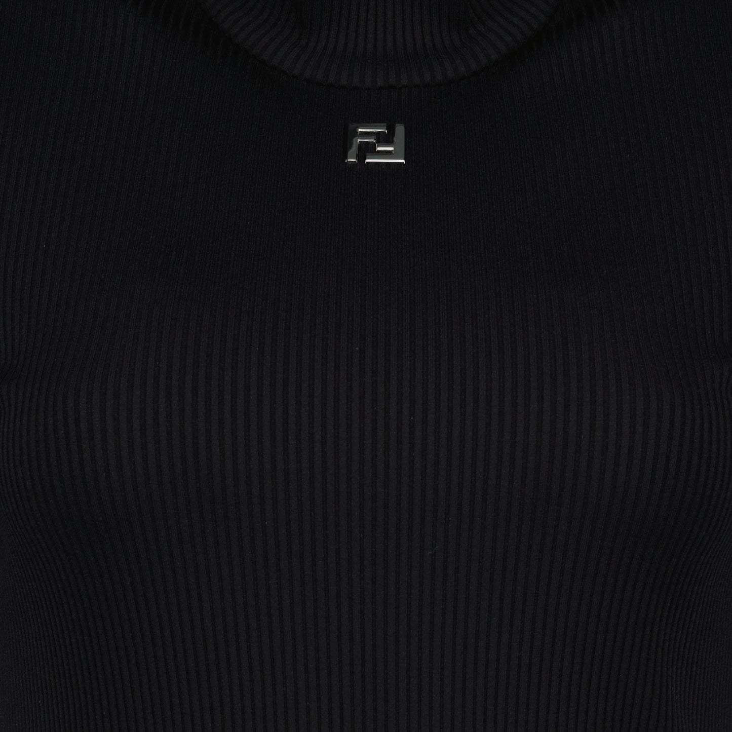 Fendi turtleneck sweater, black ribbed knit, luxury menswear, 2024 Spring-Summer, high-end fashion