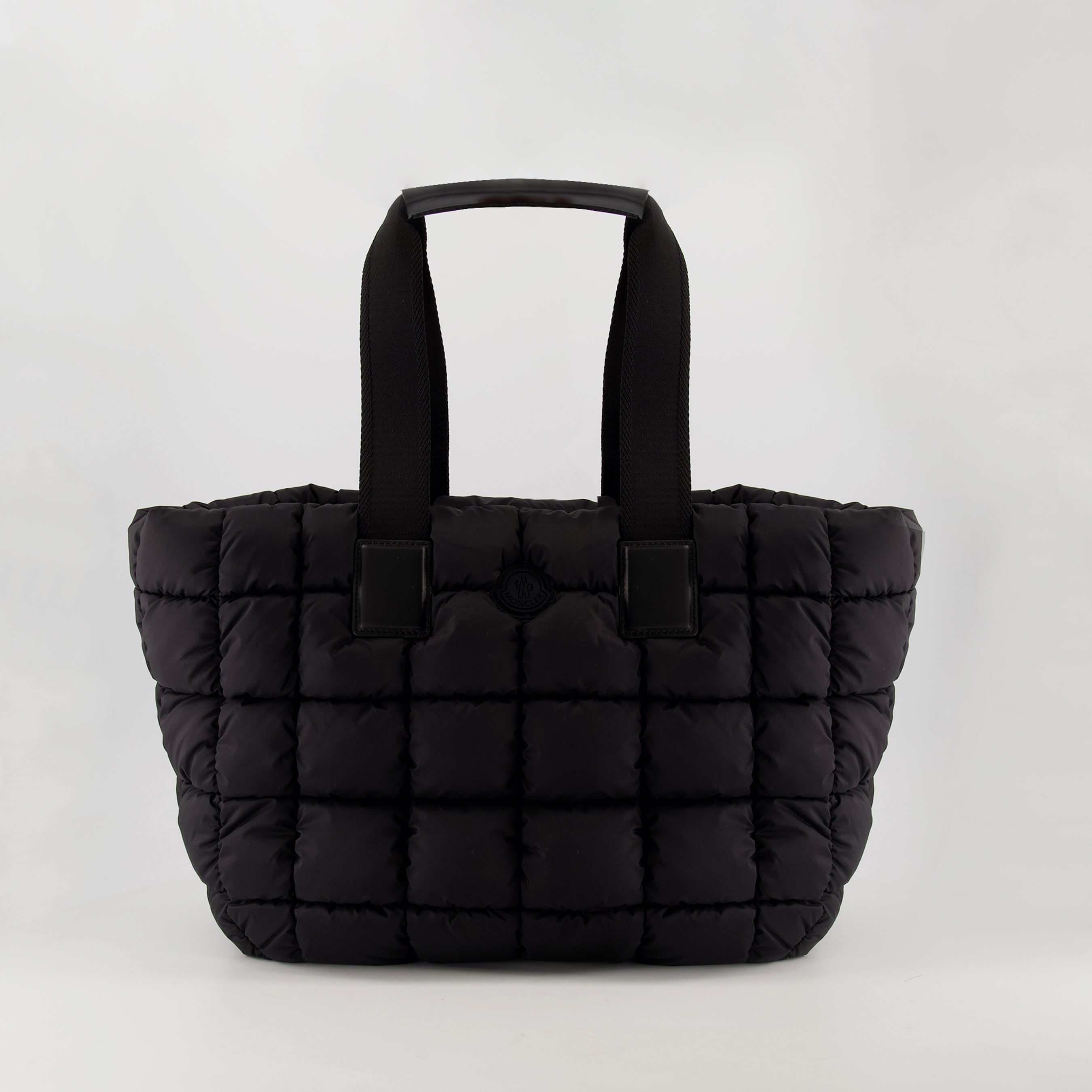Moncler Cabas Caradoc, black nylon handbag, luxury accessories, waterproof handbag, modern women's bag