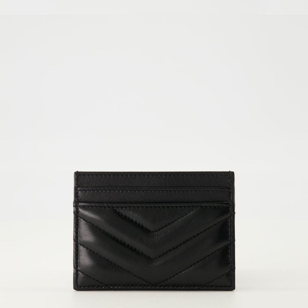 Saint Laurent card holder, black card holder, premium leather accessories, Cassandre model, YSL stylish accessory