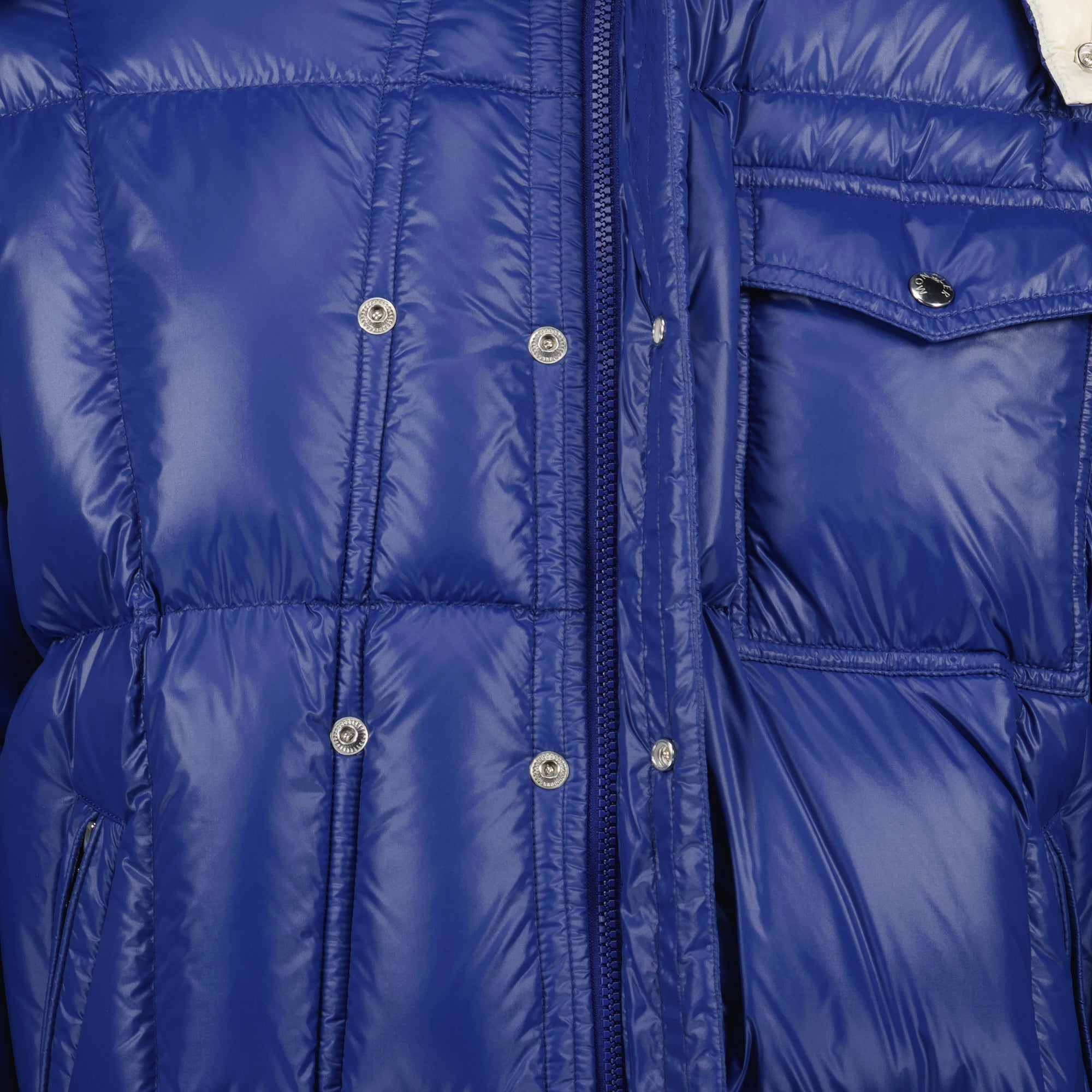 Moncler Serfanto jacket, blue down jacket, nylon jacket, removable hood jacket, luxury outerwear