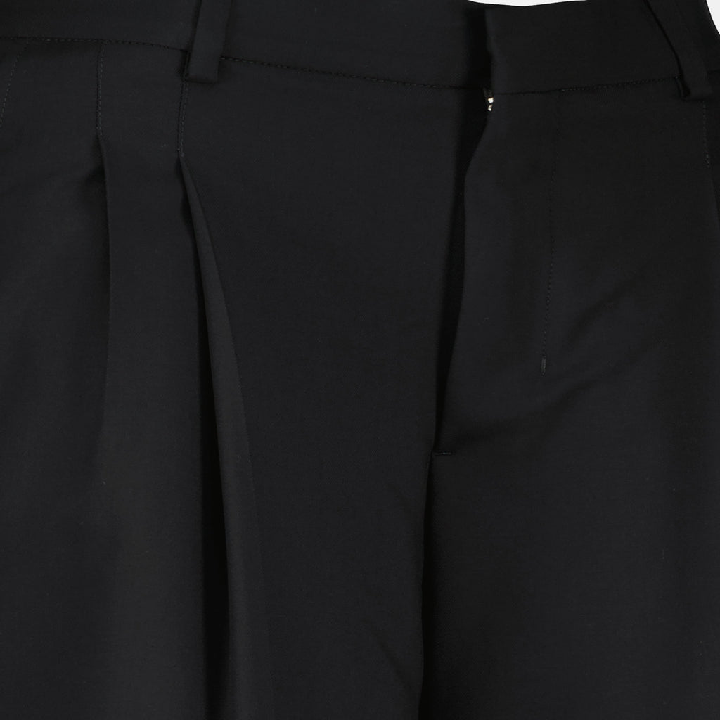 Black Wool Bermuda