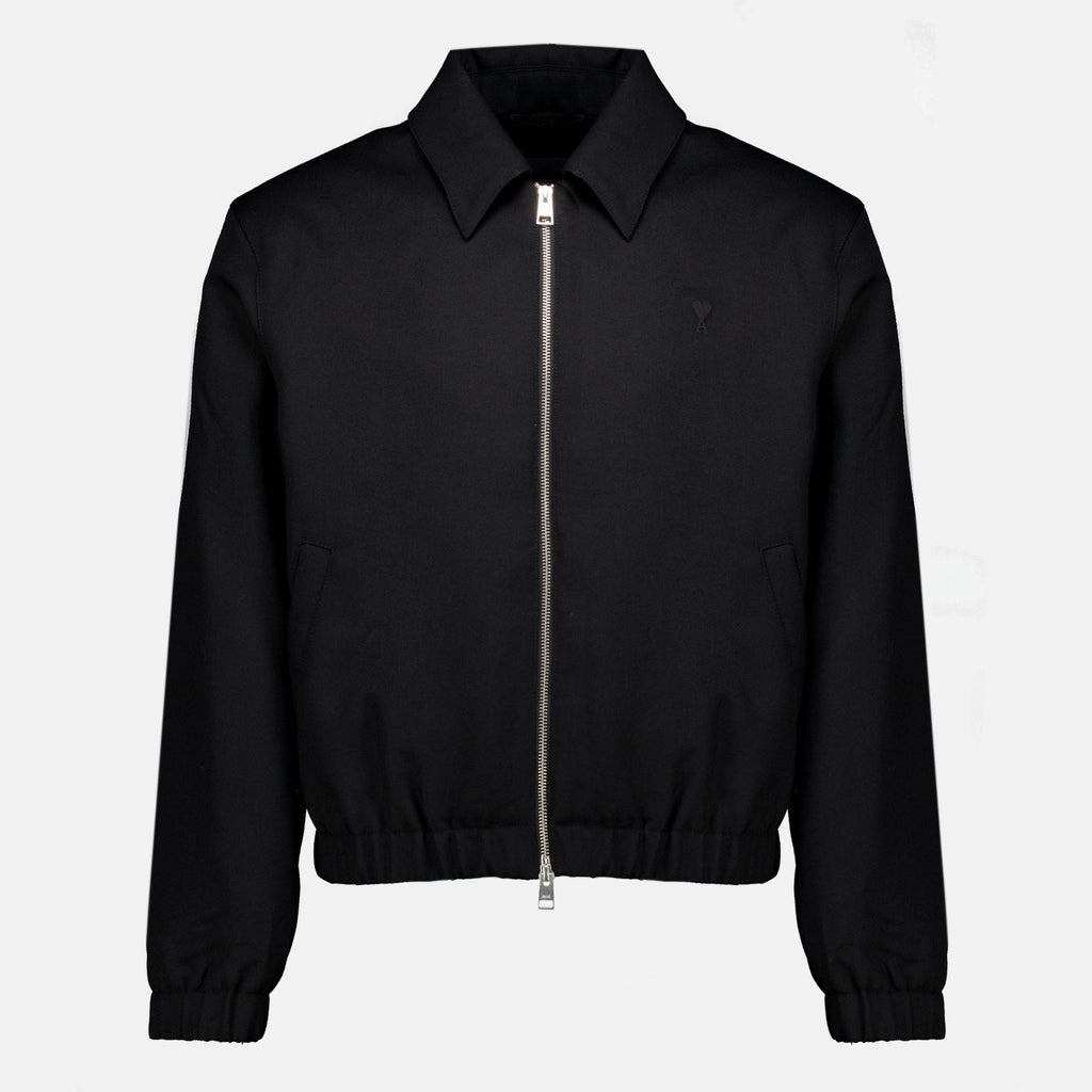 Giacca grigia in lana con zip