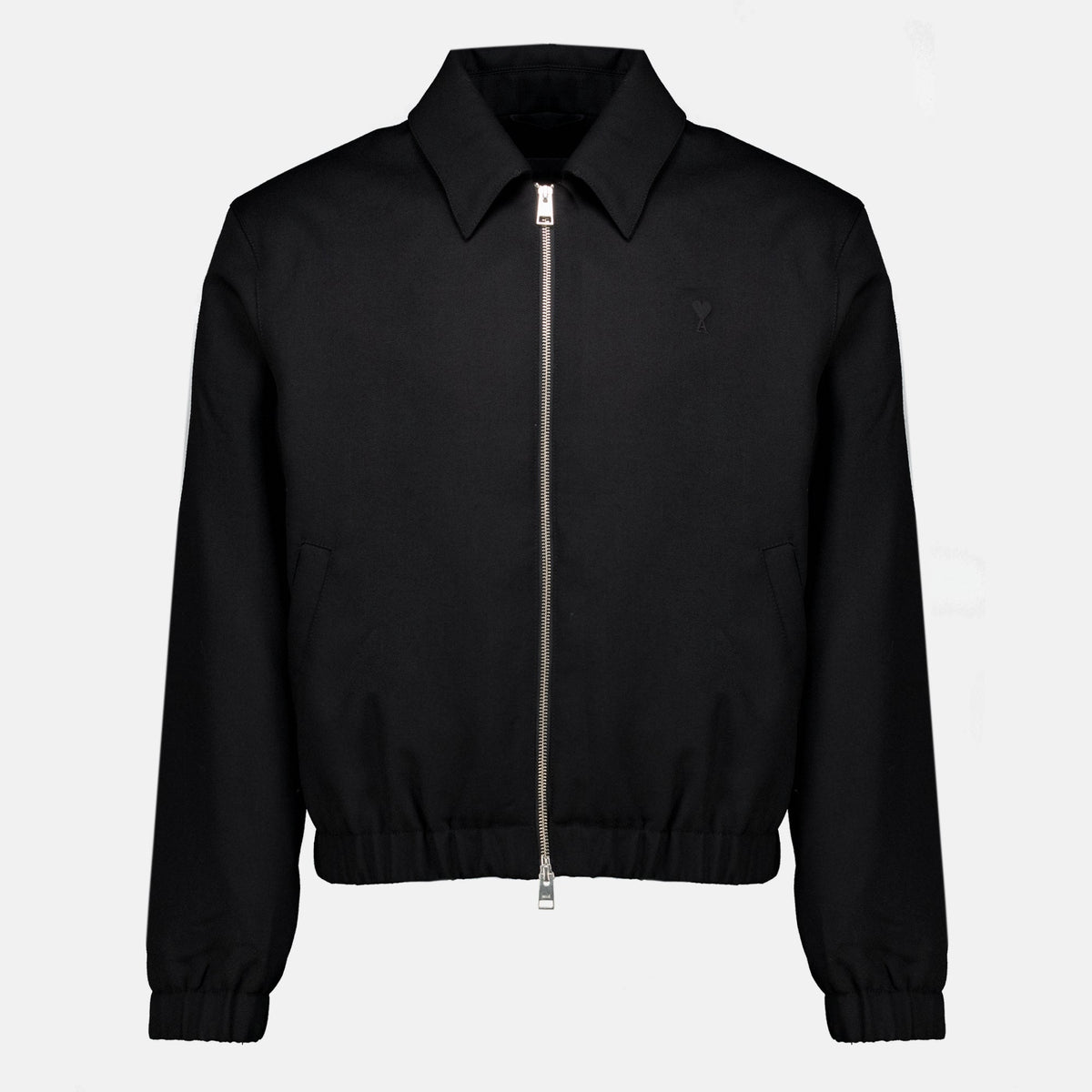 Giacca grigia in lana con zip
