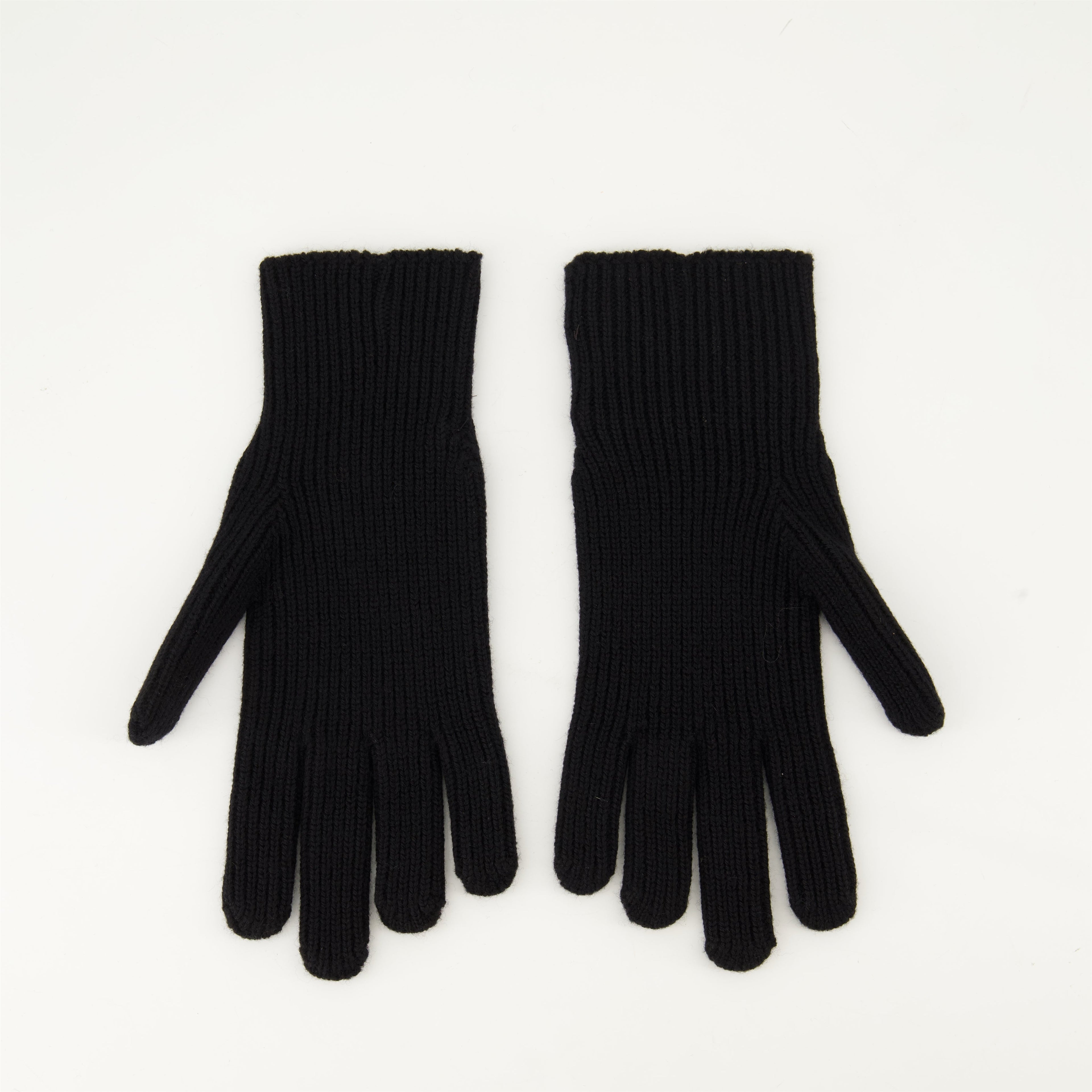 Moncler gloves, black wool gloves, winter accessories, men's gloves, wool gloves