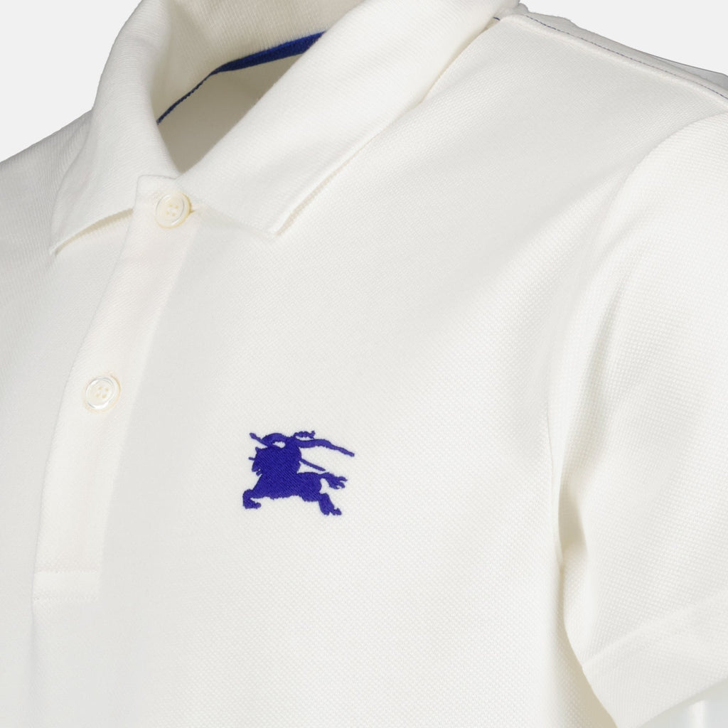 White Polo Shirt with Rider Embroidery