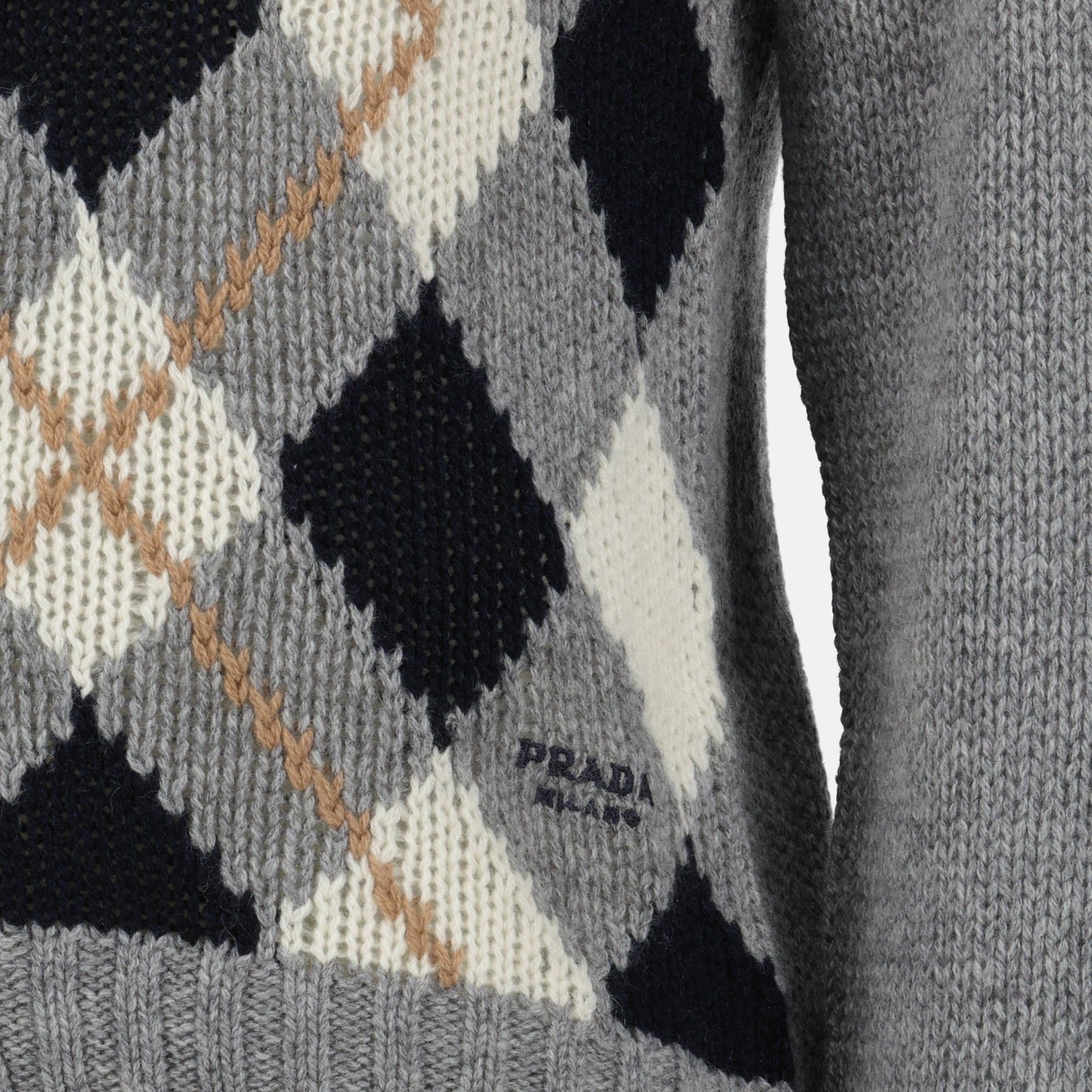 Prada cardigan, wool cardigan, plaid cardigan, Autumn Winter 2025, women's fashion