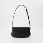 black leather bag, AMI baguette bag, unisex handbag, stylish leather accessories, Parisian design bag