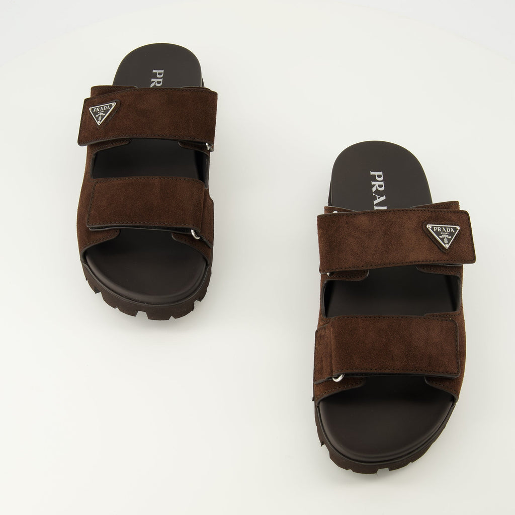 Prada Brown Suede Sandals