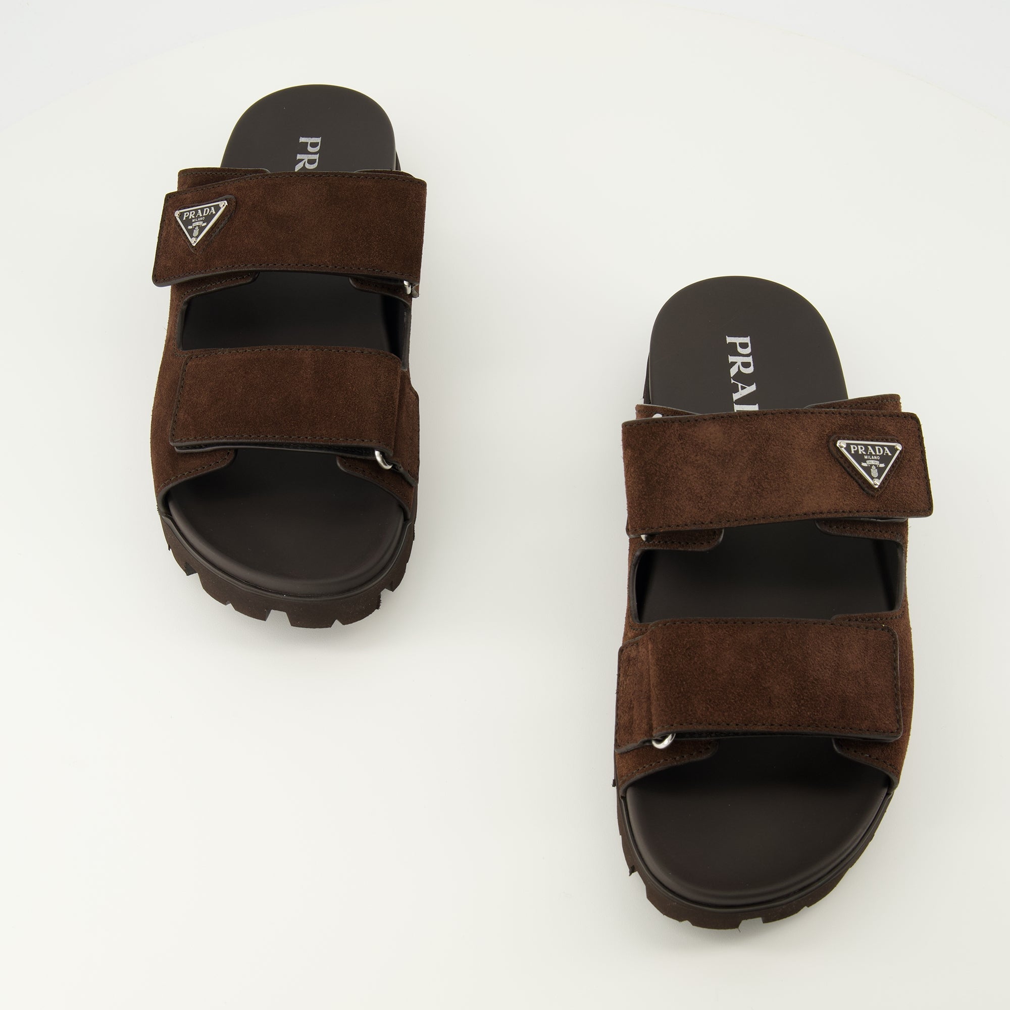 Prada Brown Suede Sandals