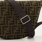 Fendi Melon bag, luxury shoulder bag, embroidered canvas bag, FF print bag, adjustable strap bag