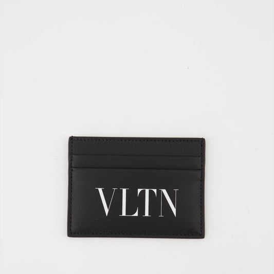 Valentino Garavani, leather card holder, luxury accessories, VLTN collection, black and white card holder