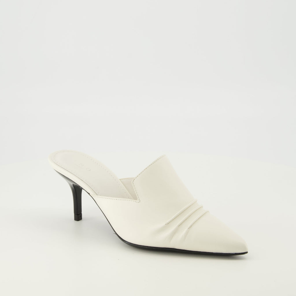 Plissée Heeled Mules